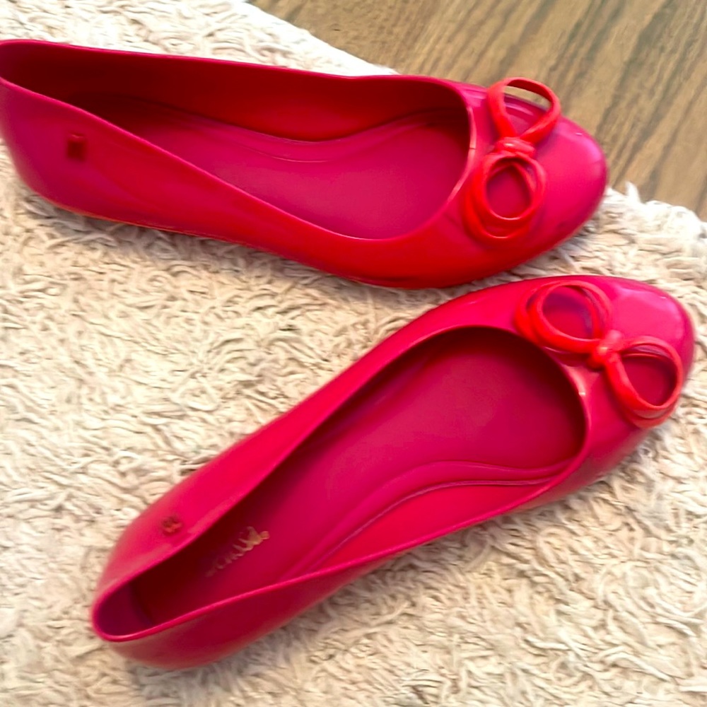 cute pink flats with a bow